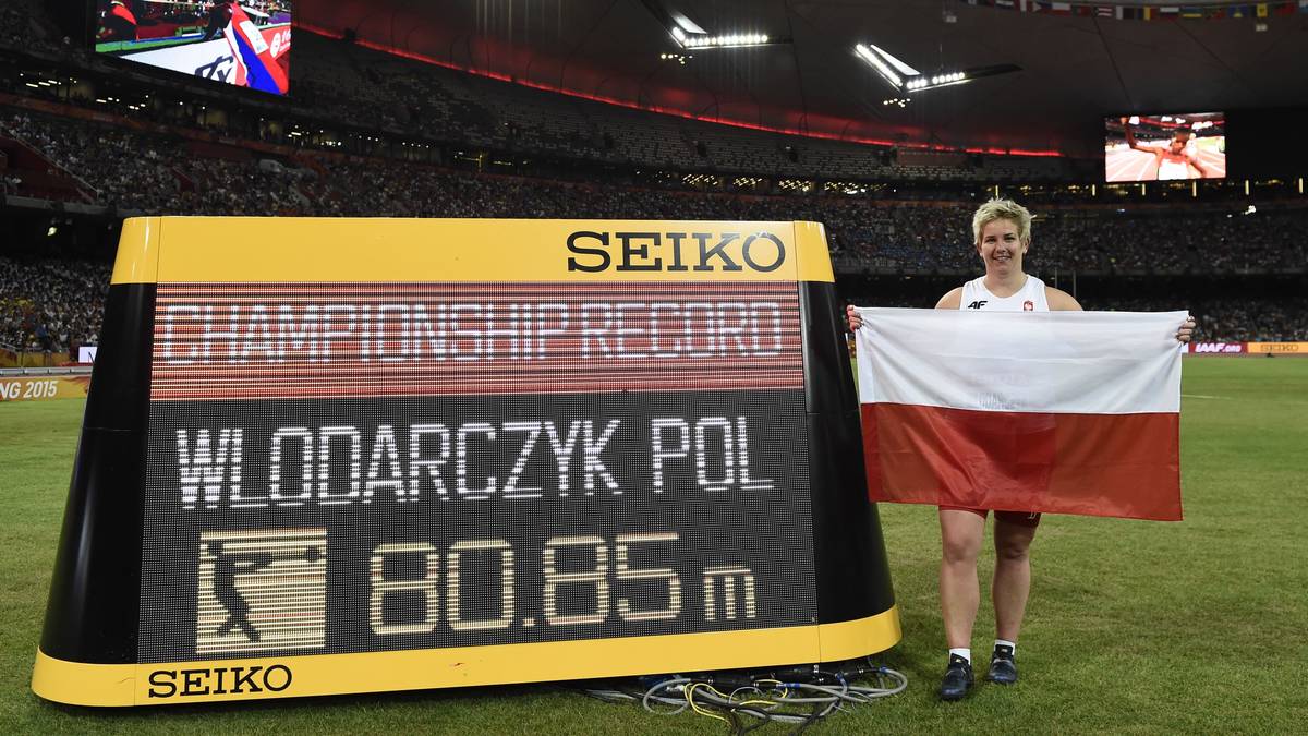 Polens Hammerwurf-Überfliegerin Anita Wlodarczyk kratzt bei ihrem zweiten Titel nach 2009 am Weltrekord. Mit 80,85 Metern verpasst sie diesen nur um 23 Zentimeter