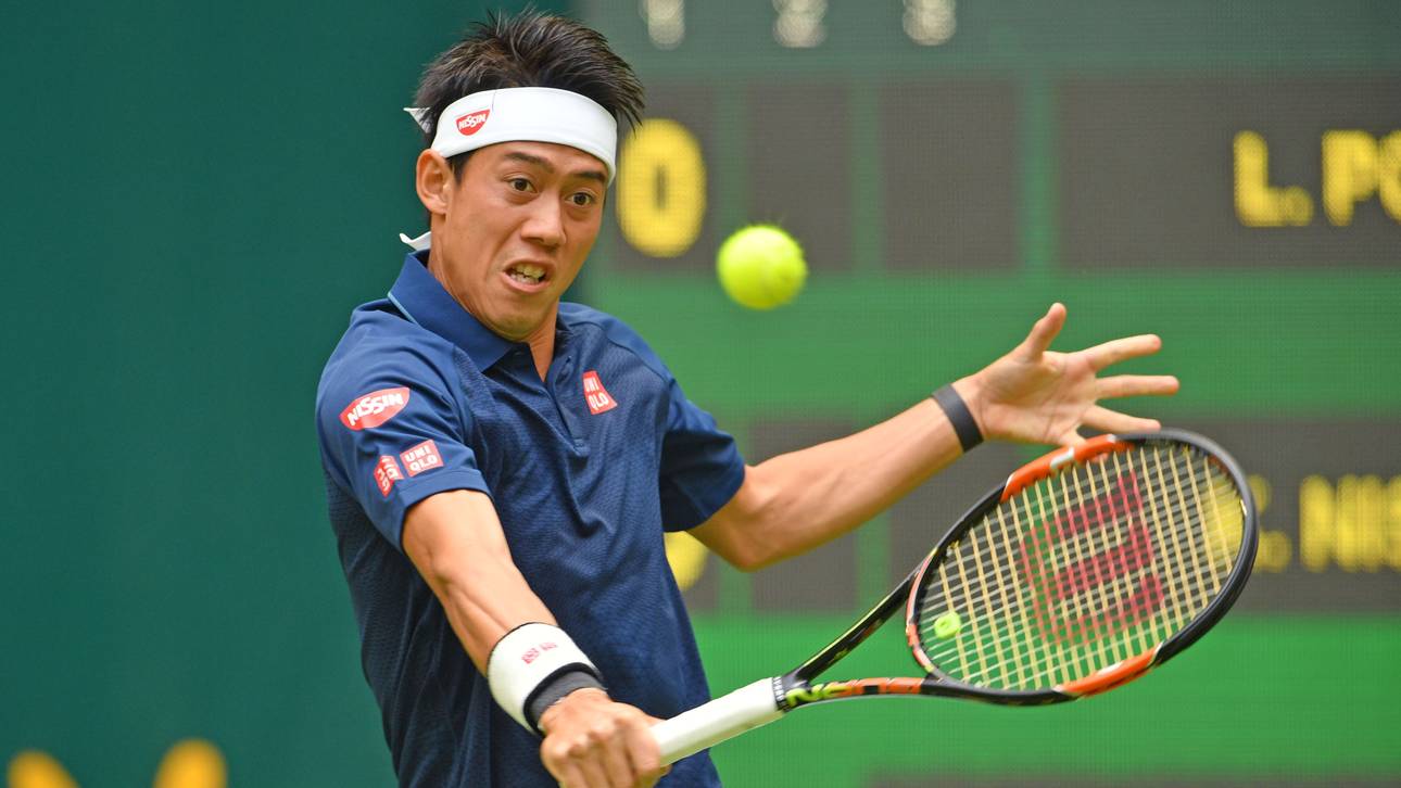 Halle: Nishikori startet mit Problemen