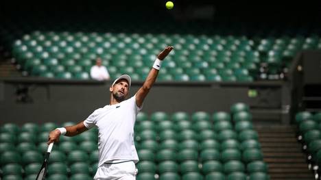 Novak Djokovic beim Training in London