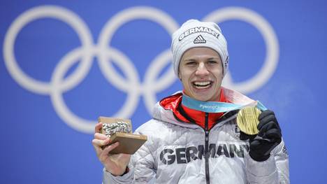 Andreas Wellinger gewann Gold von der Normalschanze