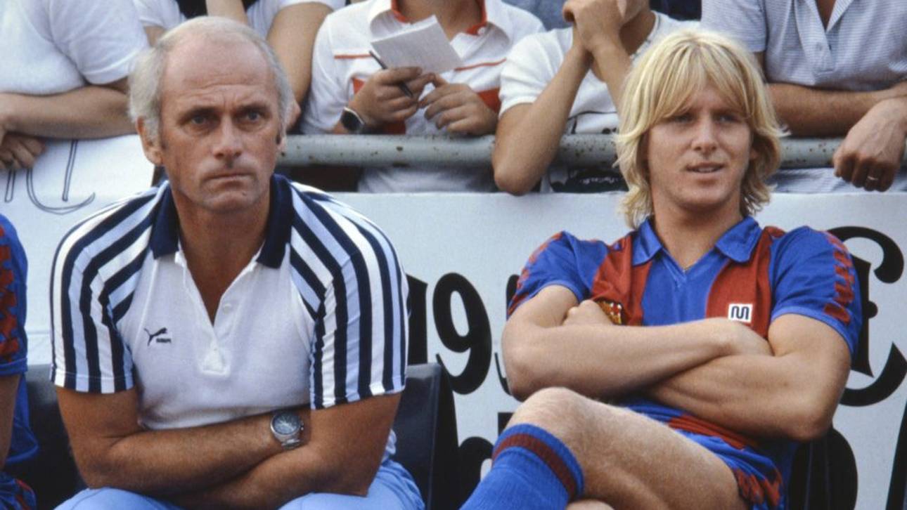 Bernd Schuster 1982 mit Barcelona-Trainer Udo Lattek