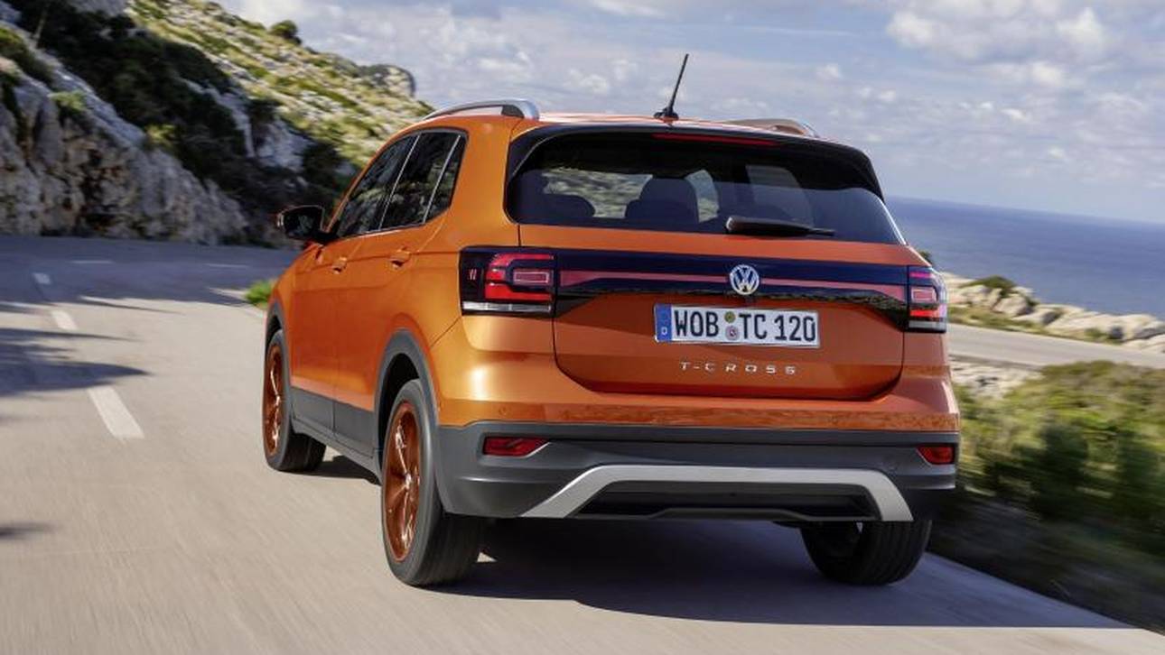 Markante Heckpartie: Der T-Cross hat hinten eine durchgehende Rückleuchte