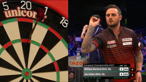 Joe Cullen setzt sich im Achtelfinale der EM gegen William Borland durch. Der unterlegene Schotte kann allerdings bei seinem ersten Major-Auftritt überzeugen.