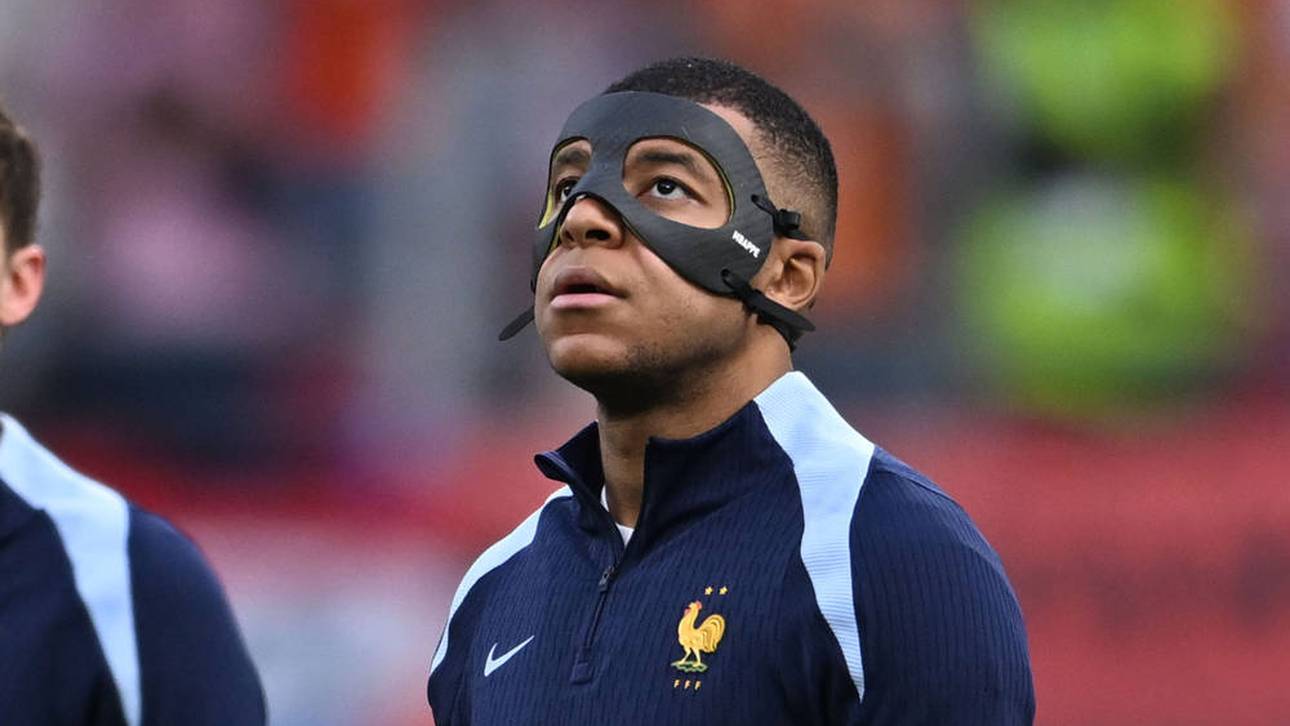 Kylian Mbappé könnte im weiteren EM-Verlauf mit Maske auflaufen