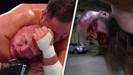 Bei WWE Great Balls of Fire 2017 mussten Brock Lesnar (l.) und Braun Strowman leiden
