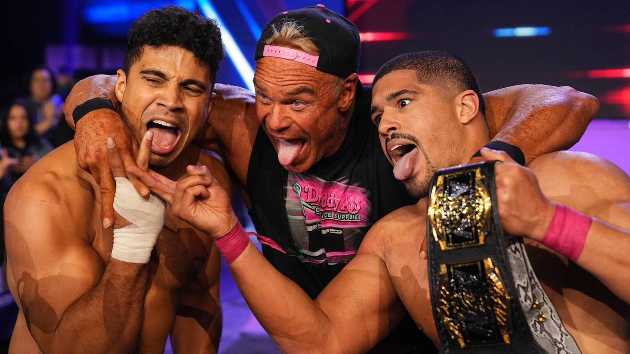 Max Caster (l.), Anthony Bowens (r.) und Mentor Billy Gunn bildeten bei AEW ein Kult-Trio