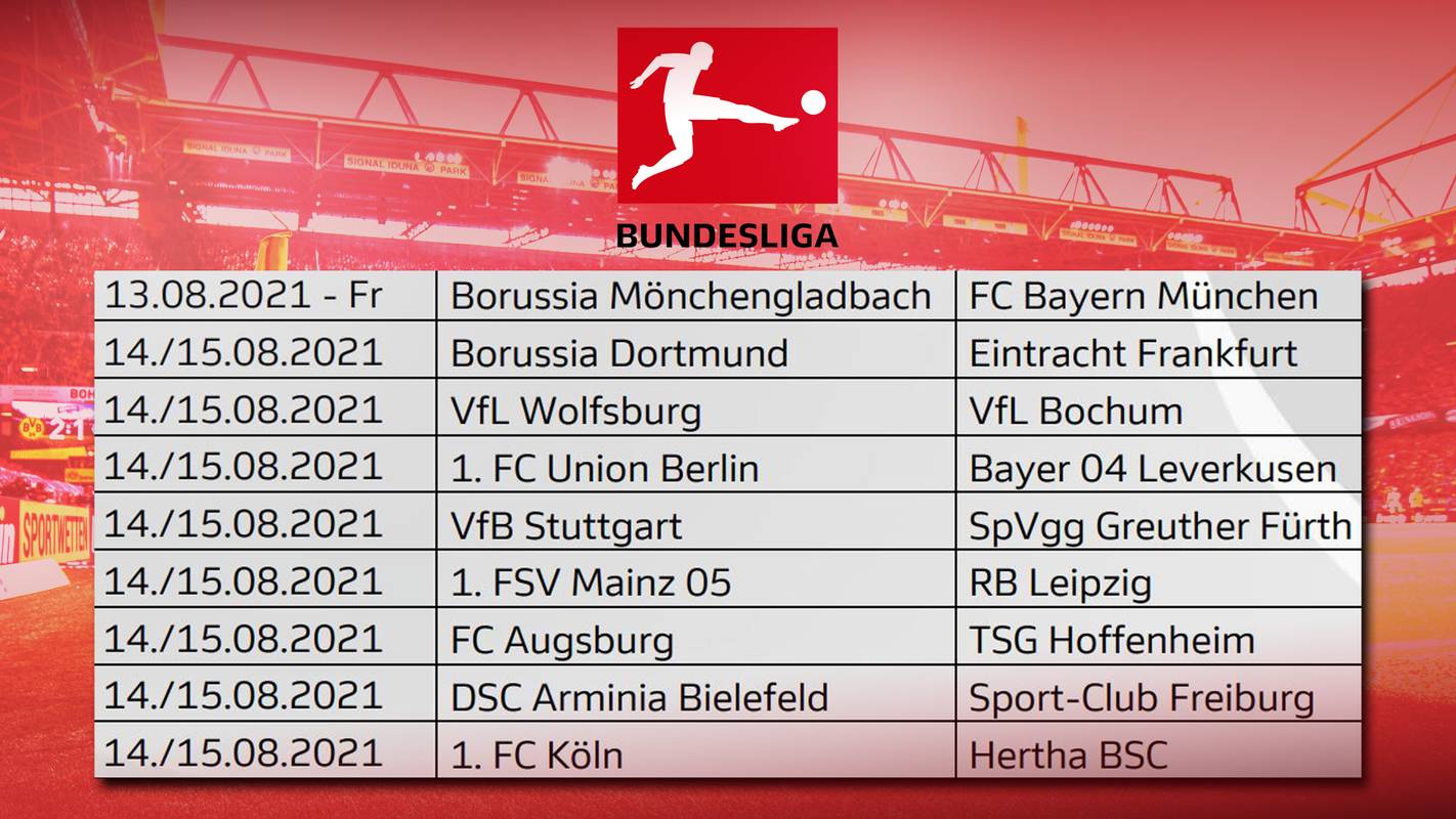 Bundesliga 2 Bundesliga Spielplan Der Saison 2021 22 Veroffentlicht