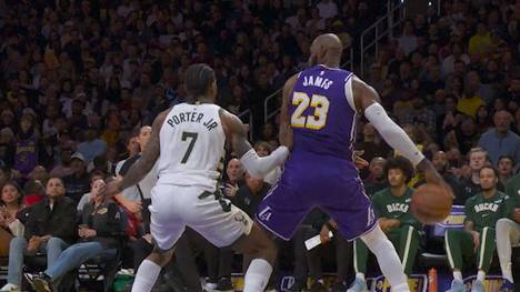 Die Los Angeles Lakers um Doncic und LeBron treffen auf die Milwaukee Bucks. Die beide Superstars zaubern erst, patzen aber dann zu Ende des Spieles beide. 