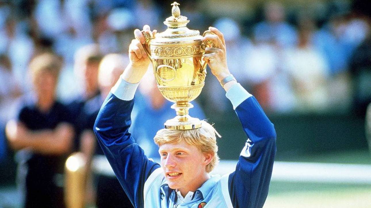 Boris Becker bei seinem ersten Triumph in Wimbledon