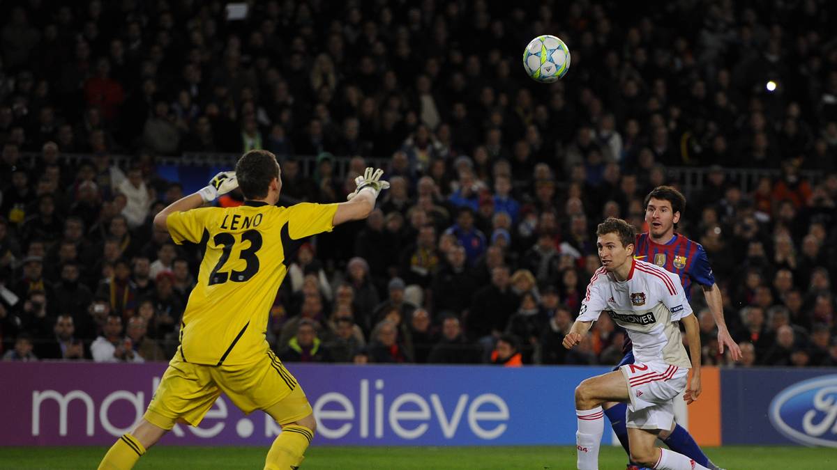 PLATZ 6: FC Barcelona - Bayer Leverkusen 7:1 - Zum Leverkusener Alptraum wird am 7. März 2012 Barcas Lionel Messi. Im Achtelfinal-Rückspiel zerlegen die Katalanen die Bayer-Elf in ihre Einzelstücke und gewinnen auch in der Höhe verdient mit 7:1. Messi ist dabei der überragende Mann auf dem Platz und trifft satte fünfmal