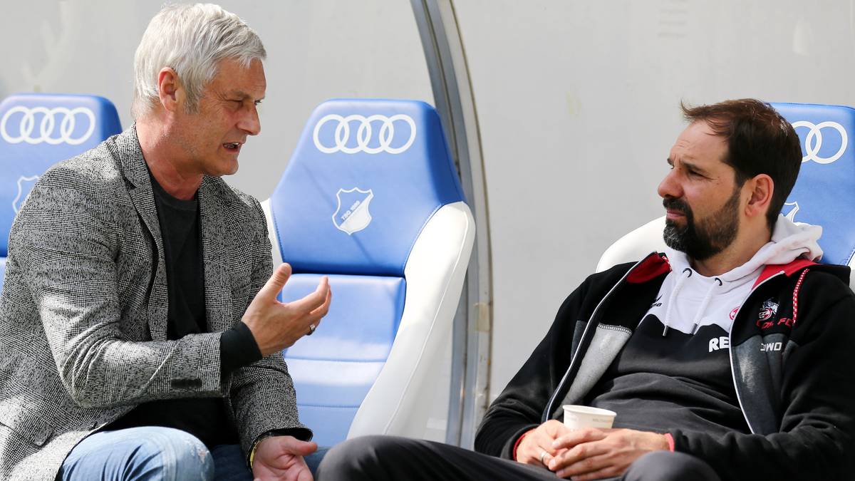 Auf Geschäftsführer Armin Veh (l., mit Trainer Stefan Ruthenbeck) wartet in den kommenden Wochen eine Menge Arbeit. Er muss den Kader für die kommende Zweitliga-Saison planen. An den Klassenerhalt glauben in Köln nur noch die kühnsten Optimisten. Die SPORT1-Prognose: Die Kölner müssen als Tabellenletzter runter