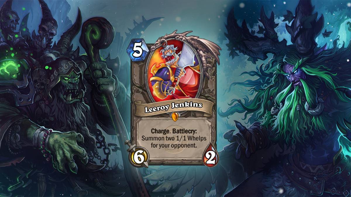 Leeroy Jenkins - Ansturm. Kampfschrei: Ruft zwei Welplinge (1/1) für Euren Gegner herbei. Diese Karte wird einmal im Deck gespielt