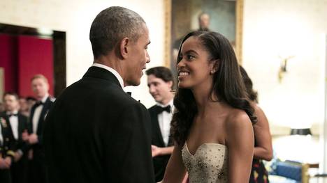 US-Präsident Barack Obama (l.) mit seiner Tochter Malia