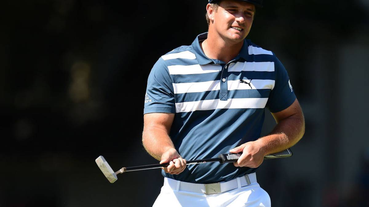 DETROIT, MICHIGAN - JULY 05: Bryson DeChambeau of the United States reacts to a missed putt on the 11th green during the final round of the Rocket Mortgage Classic on July 05, 2020 at the Detroit Golf Club in Detroit, Michigan. (Photo by Stacy Revere/Getty Images)