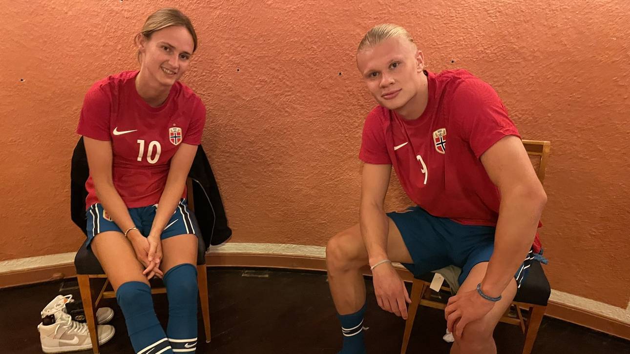 Zwei norwegische Fußball-Weltstars: Caroline Graham Hansen und Erling Haaland