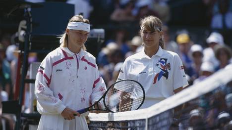 Jana Novotna bei ihrem Wimbledon-Finale gegen Steffi Graf 1993