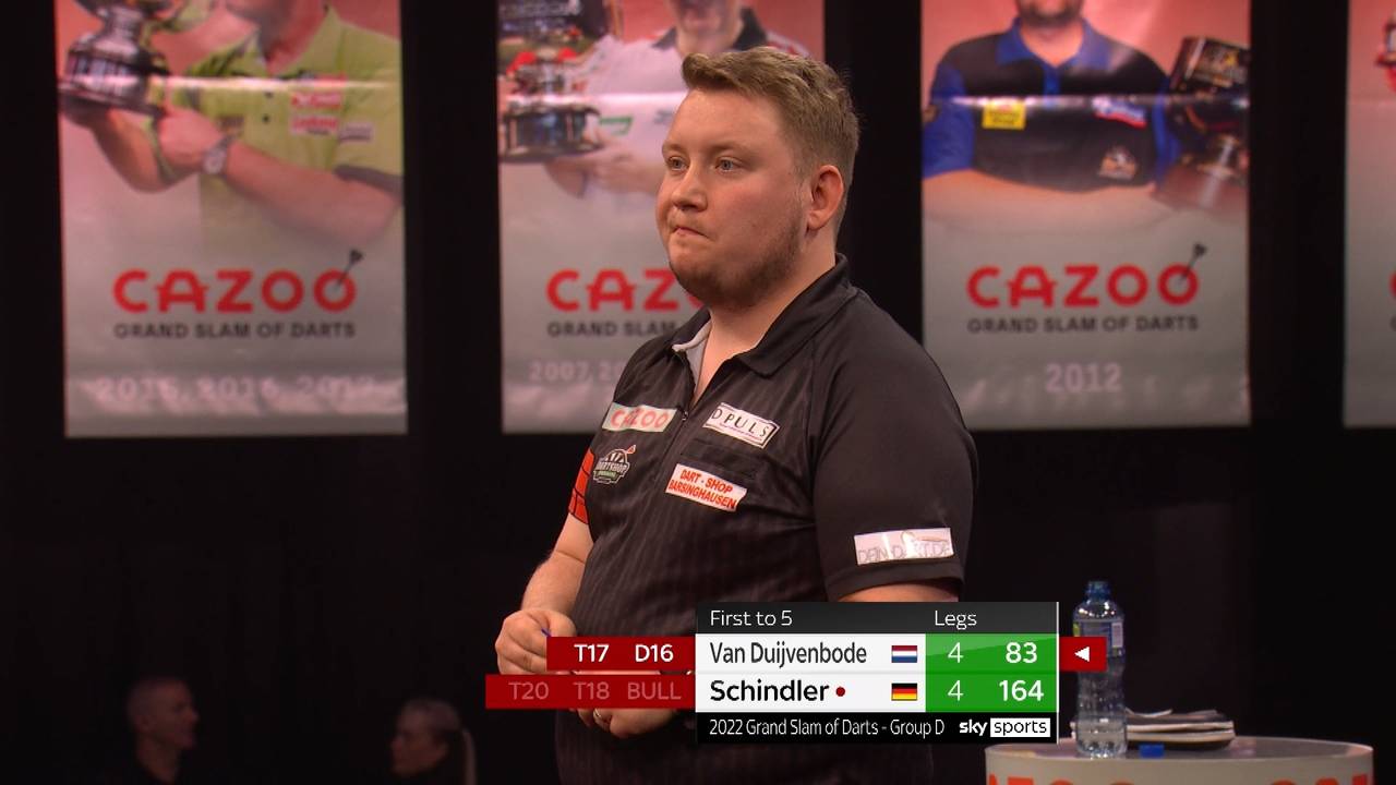 Grand Slam of Darts: Dirk van Dujvenbode schlägt Martin Schindler mit 5:4