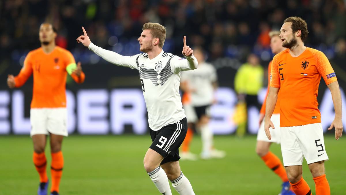 DEUTSCHLAND vs. NIEDERLANDE: 2:2 - Zum Jahresabschluss zeigte sich die deutsche Nationalmannschaft erstarkt und wirbelte vor allem zu Beginn der abschließenden Nations-League-Partie die Niederlande gehörig durcheinander. Timo Werner (Bild) und Leroy Sane sorgten für die frühe 2:0-Führung