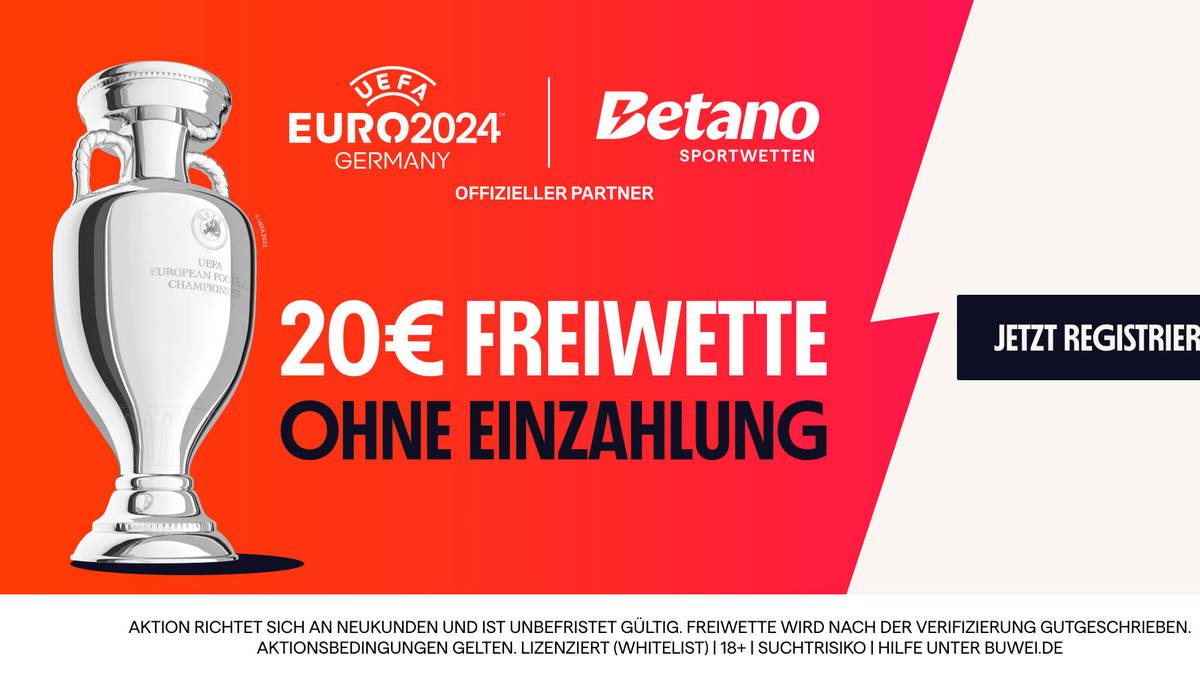 Der Betano Bonus setzt auch aus einer 100% Gutschrift und einer 20€ Freiwette zusammen.
