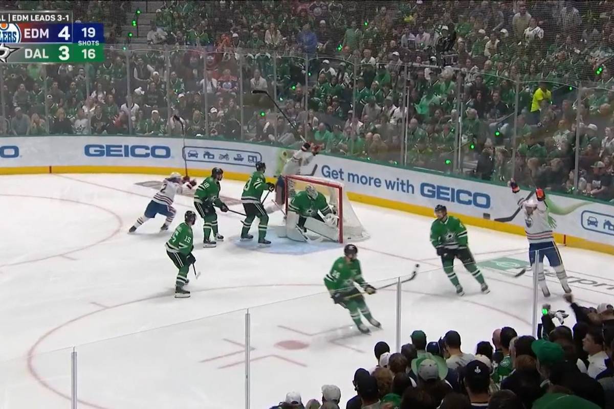 Die Edmonton Oilers stehen gegen die Dallas Stars mit einem Bein in den Stanley Cup Finals. Leon Draisaitl führt sein Team mit zwei Assists ins Finale. 