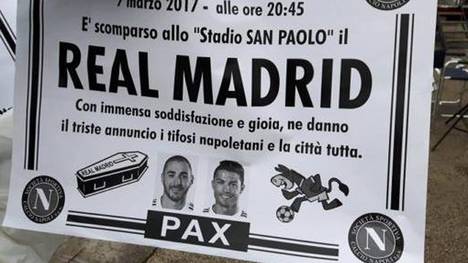 Flugblatt mit Todesanzeige für Real Madrid