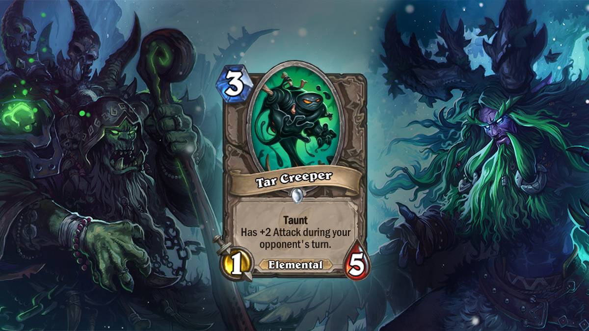 Teerkriecher (Tar Creeper) - Spott. Hat +2 Angriff, wenn der Gegner am Zug ist. Diese Karte wird einmal im Deck gespielt