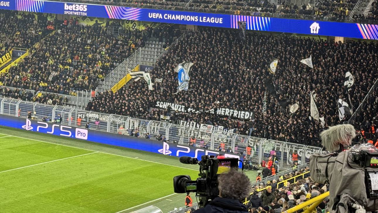 Das Banner mit der Aufschrift "Schnauze kleiner Herfried!" war an Marcel Sabitzer gerichtet