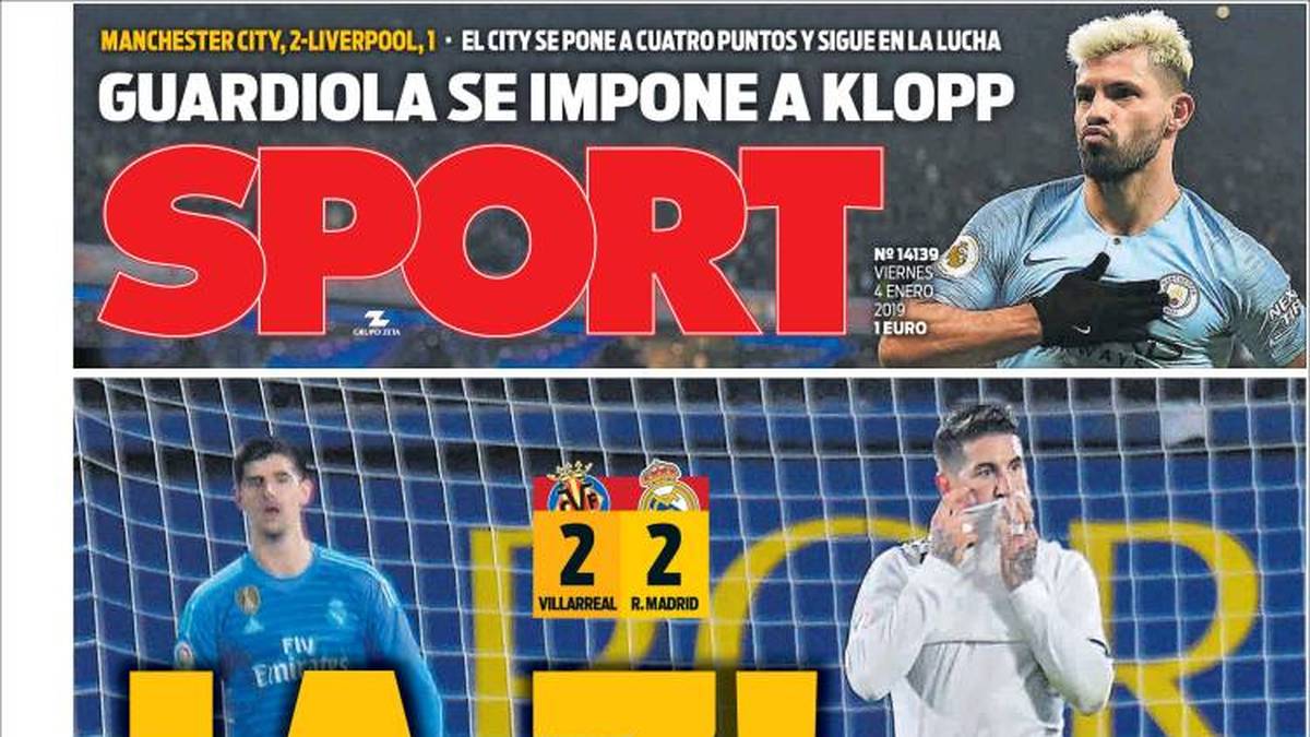 SPORT - "Guardiola setzt sich gegen Klopp durch! City schiebt sich auf vier Punkte heran und bleibt im Titelkampf. Aguero eröffnet und Sane erzielt den entscheidenden Treffer, um den Spitzenreiter niederzustrecken"