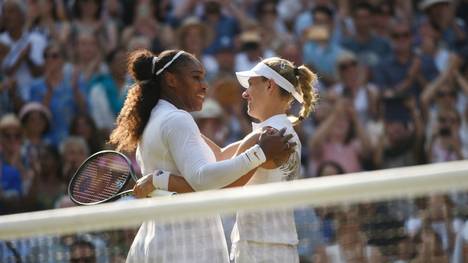 Serena Williams und Angelique Kerber (r.)