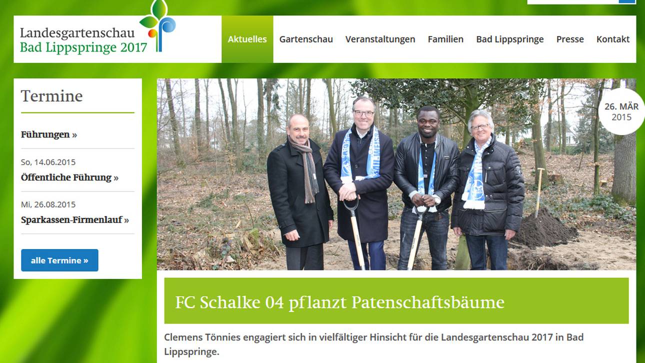 Clemens Tönnies Schalke 04 Landesgartenschau 2017