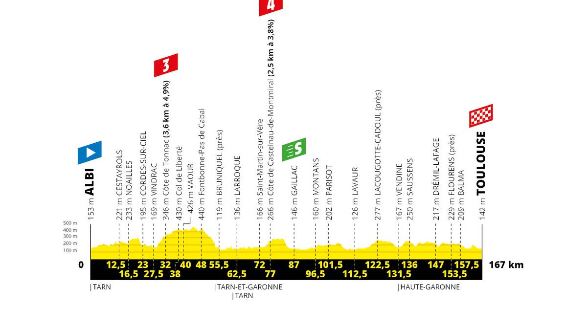 11. Etappe, Mittwoch, 17. Juli: Albi - Toulouse (167 km)