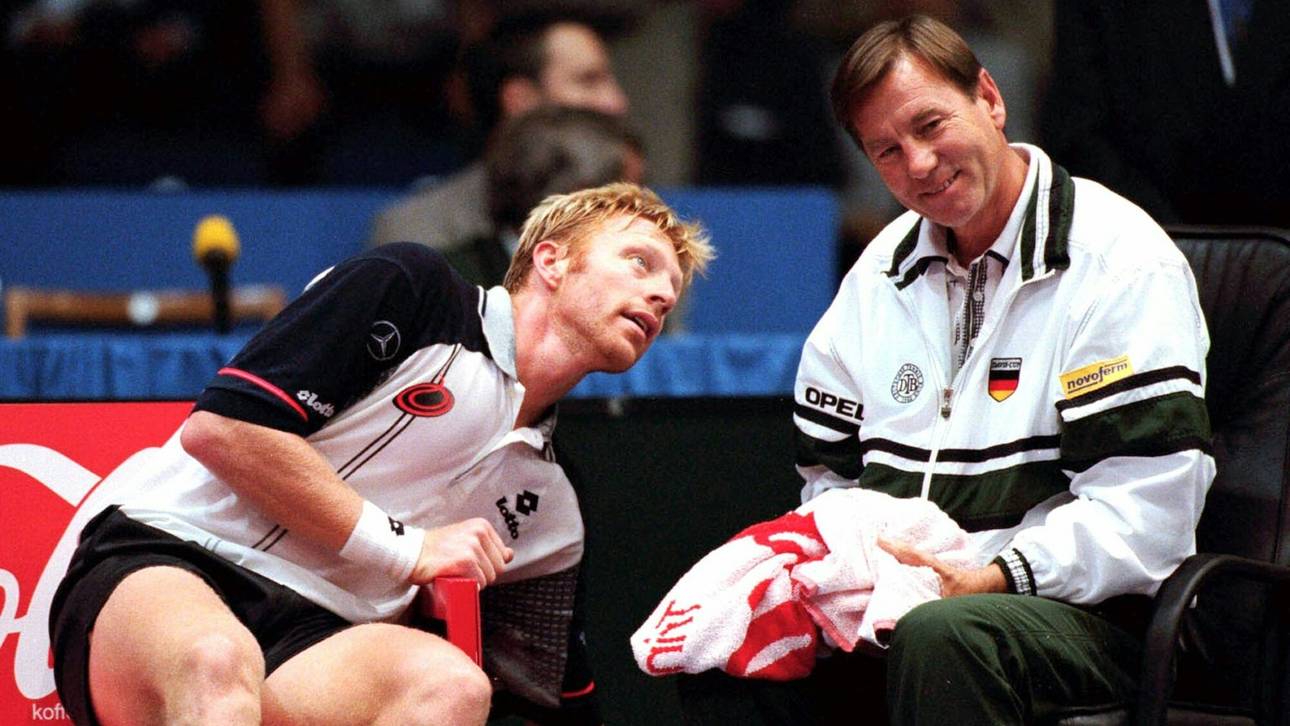 Boris Becker (l.) und Niki Pilic