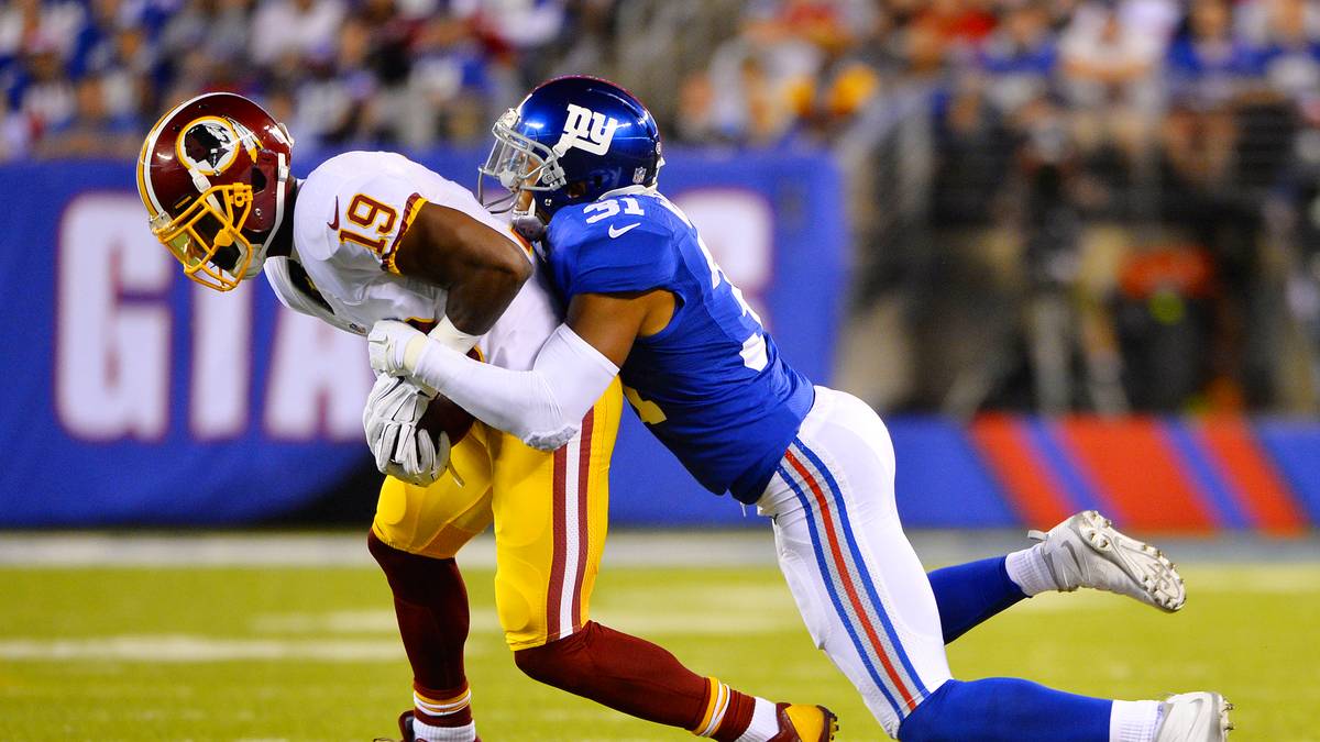 Auch sonst kommen die Redskins nicht in Tritt. Rashad Ross wird von Trevin Wade ausgebremst