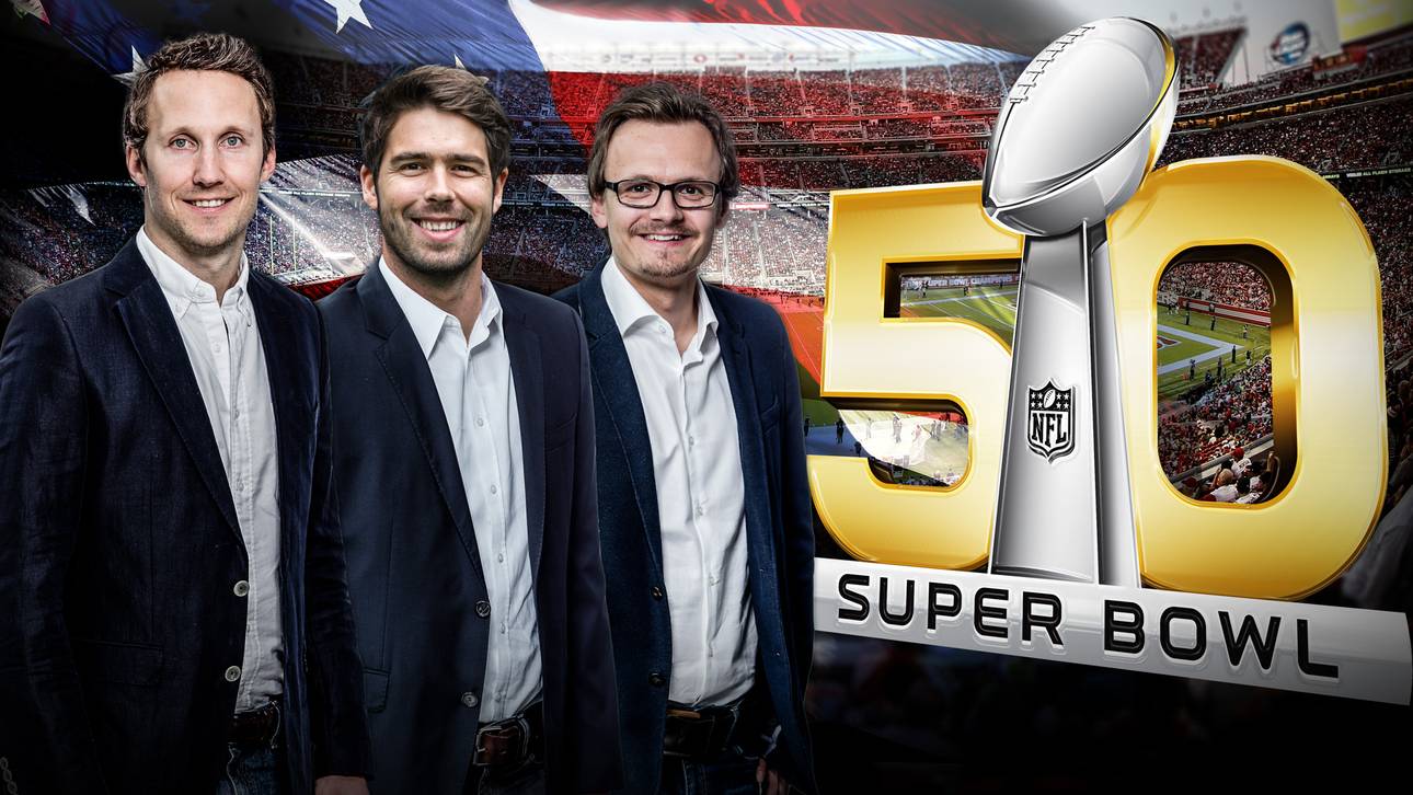 Für SPORT1 beim Super Bowl vor Ort: Florian Weiß, Tobias Wahnschaffe, Julian Ignatowitsch (v.l.)