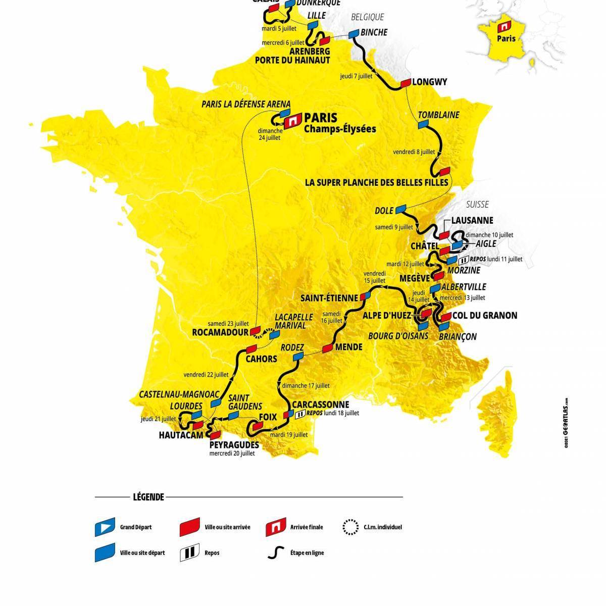 Tour de France 2022: Die komplette Strecke mit allen Etappen im Profil