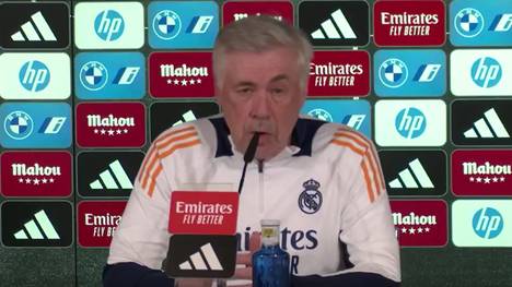 Real-Trainer Carlo Ancelotti muss neben Antonio Rüdiger erneut auf David Alaba verzichten. Das verkündete der Coach nun auf der Pressekonferenz. 