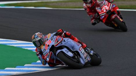 Races of Motul Grand Prix of Japan of MotoGP at Motegi Circuit. October 06, 2024 In picture: Marc Marquez and Enea Bastianini Carreras del Gran Premio Motul de MotoGP de Japon en el circuito de Motegi. 6 de Octubre de 2024 POOL MotoGP.com Cordon Press Images will be for editorial use only. Mandatory credit: MotoGP.com Cordon Press Cordon Press PUBLICATIONxNOTxINxFRAxESP