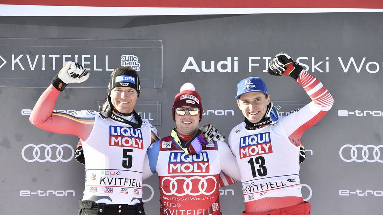 Für Thomas Dreßen (l.) zählen Beat Feuz und Matthias Mayer (r.) zu den Favoriten auf den Abfahrts-Weltcup