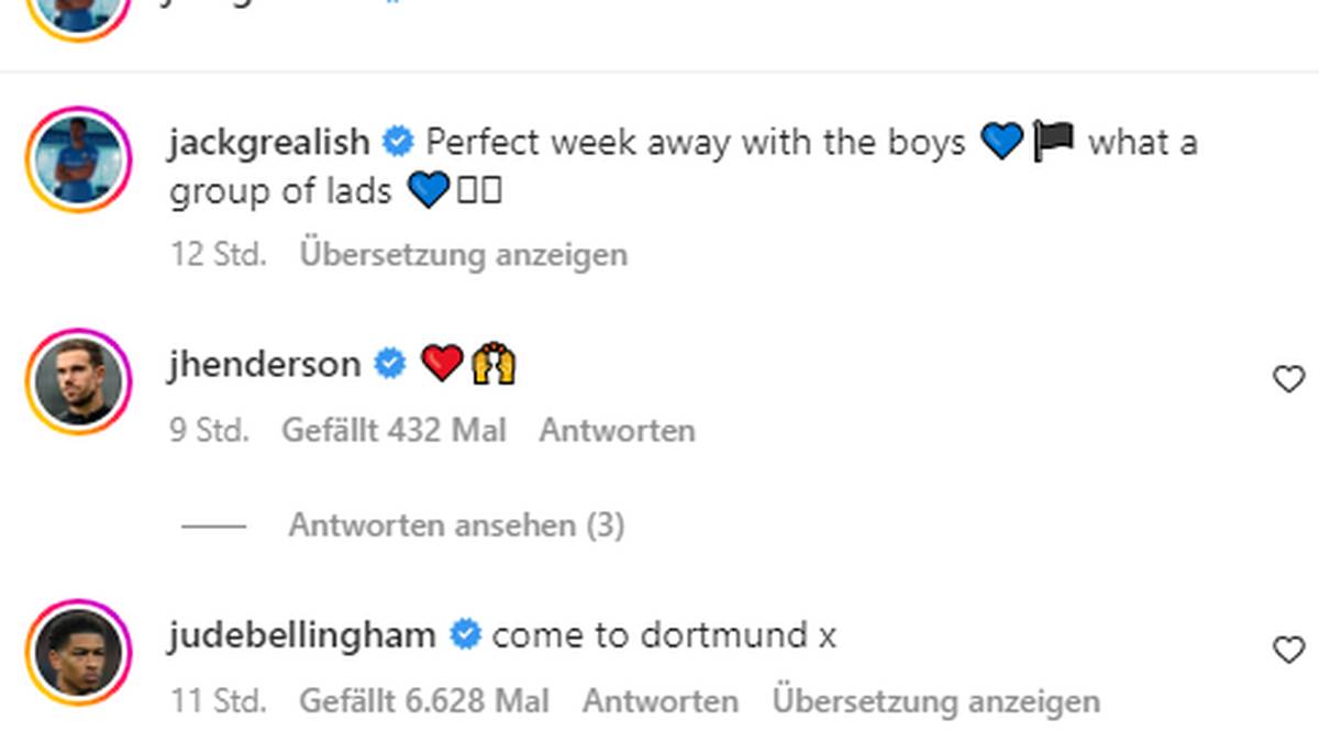 Jude Bellingham lockt seinen englischen Teamkollegen auf Instagram zum BVB