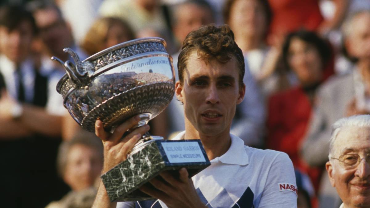 Ivan Lendl beim Gewinn der Franch Open 1984