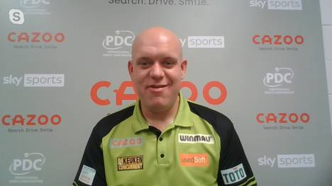 Michael van Gerwen spricht nach dem Sieg in Liverpool über Weltmeister Michael Smith unter anderem über seine Leistung und seinen dritten Tagessieg.