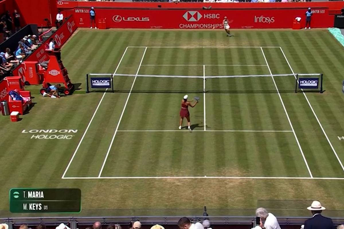 Im Halbfinale des WTA-Turniers in London trifft Tatjana Maria auf Madison Keys. In zwei Sätzen gelingt es der Deutschen, Keys zu bezwingen und ins Finale einzuziehen.