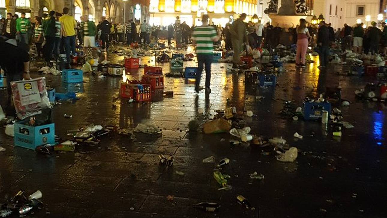 Celtic-Fans feiern in München