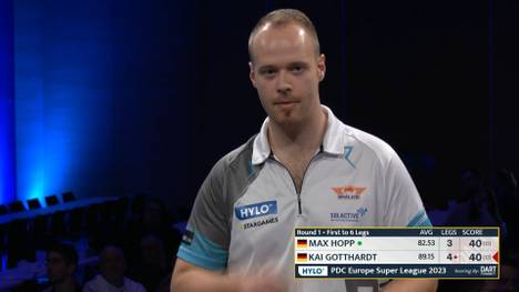 Max Hopp verliert im Achtelfinale der Europe Super League gegen Kai Gotthardt mit 6:3 und verpasst damit die Teilnahme der WM 2024.