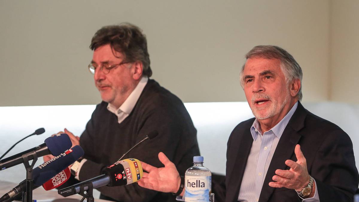 Freezers-Geschäftsführer Uwe Frommhold und AEG-Europe-Boss Tom Miserendino verkündeten am Mittwoch, dass die DEL-Lizenz auslaufen soll