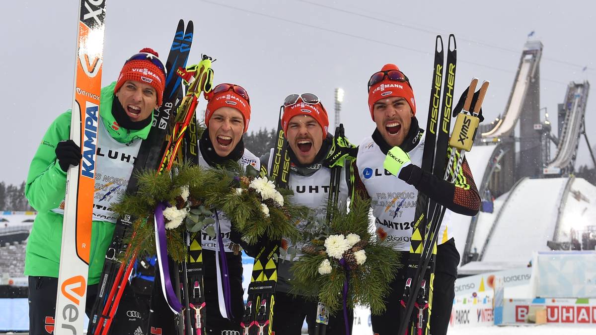 BJÖRN KIRCHEISEN (l., NORDISCHE KOMBINATION) - Bronze von der Normalschanze, Gold mit der Mannschaft