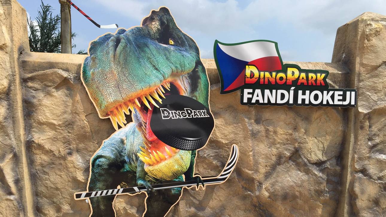 Der Dino-Park in Prag im Eishockey-Fieber