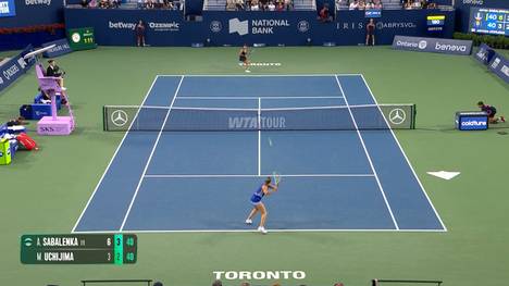 Aryna Sabalenka wird ihrer Favoritenrolle gerecht und steht in der 3. Runde des WTA-Turniers in Toronto. Die Japanerin Moyuka Uchijima macht es der Weltranglistenersten aber nicht einfach.