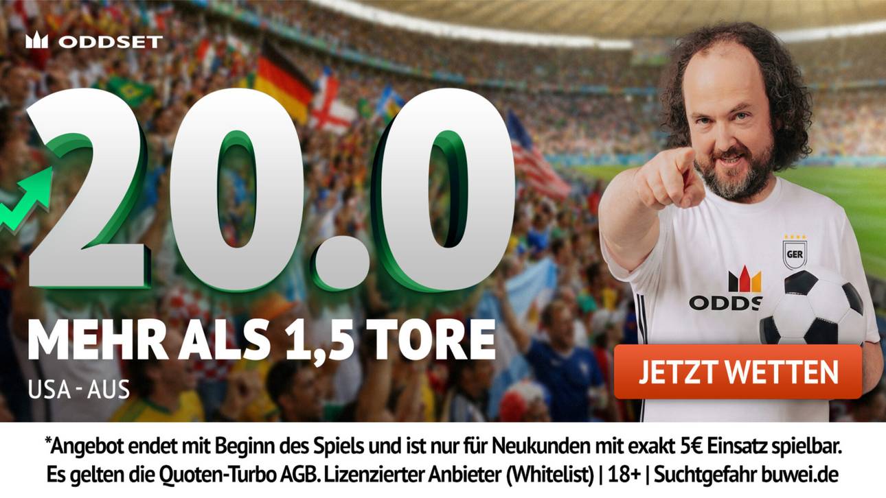 Quote 20,00! ODDSET mit Quoten-Hammer zum WM-Kracher USA vs. Australien!