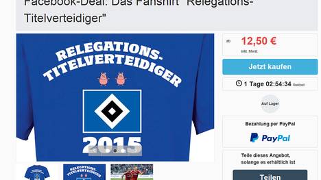 Das "Relegations-Titelverteidiger"-T-Shirt des Hamburger SV